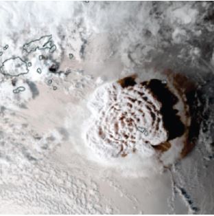 The recent eruption of an underwater volcano on Hunga Tonga-Hunga Ha’apai, an uninhabited island in the South Pacific archipelago of Tonga, was possibly the largest eruption ever witnessed during the satellite era.