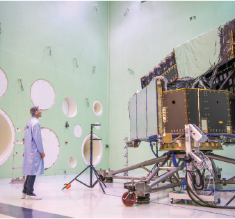 European Space Agency’s Plato satellite was subjected to as much as 156 decibels of sound at the agency’s Large European Acoustic Facility. The crushing noise is designed to simulate the sound satellites face upon launch. Space science missions such as Plato are seeing funding growth. Credit: ESA