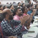 Space workers celebrate lunar landing of the India's Chandrayaan-3 probe, making it the 4th nation to safely land a spacecraft on the Moon.