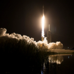 A SpaceX Falcon 9 rocket launches its Crew-8 mission to the International Space Station.