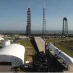 A Blue Origin New Glenn launch vehicle rolls out for testing ahead of a planned 2024 maiden flight. The firm had 1,574 job openings posted in March. Credit: Blue Origin