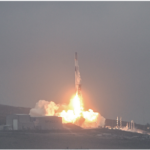A SpaceX Falcon-9 rocket lifts off at Vandenberg Space Force Base in September. The mission carried the Space Development Agency’s second round of satellites.