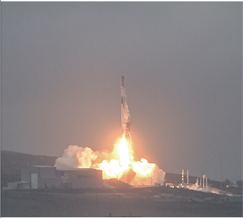A SpaceX Falcon-9 rocket lifts off at Vandenberg Space Force Base in September. The mission carried the Space Development Agency’s second round of satellites.