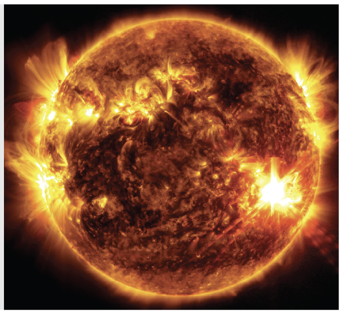 Solar flares peaking during the May 10 solar storm. Credit: NASA